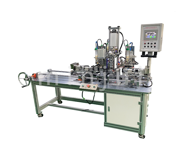 Semi-automatic gas spring connector assembly machine
